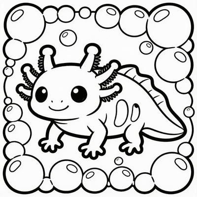 Axolotls coloring pages