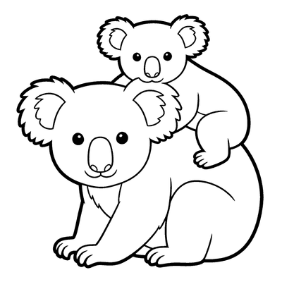 Koalas coloring pages