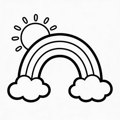 Rainbows coloring pages