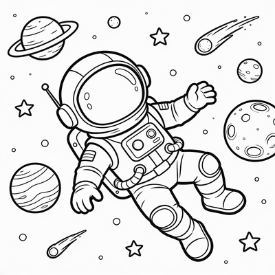 Space coloring pages